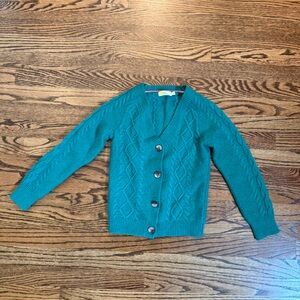 Mini Boden Deep Green Cable Knit Kids Sweater